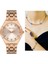 Taşlı Kasa Çelik Kadın Kol Saati+Nazarlıklı Set 1