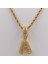 Çelik Gold Zirkon Taşlı Orta Boy Harf Kolye - A Harfi 45 cm 2