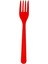 Plastik Çatal Kırmızı Çatal 25 Adet Kullan At Çatal 1