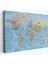Dünya Haritası Türkçe Kanvas Tablo Ayrıntılı Dekoratif-Okyanuslu 2160 1