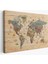 Ahşap Görünümlü Dünya Haritası Sembollü Eğitici Dekoratif TABLO-2950 1