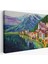 Avusturya Hallstatt Yağlıboya Görünüm Dekoratif Kanvas Duvar TABLOSU-3438 1