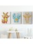 3’lü Tablo Şirin Hayvanlar Temalı Dekoratif Duvar Tablo Seti-Ca-51 2