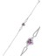 Gümüş Rodyumlu Mor Taşlı Pırlanta Modeli Kalp Bileklik SGTL12272MOR 1