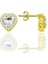 Gümüş Altın Yaldızlı Zirkon Taşlı Pırlanta Modeli Kalp Küpe SGTL10051GOLD 1