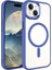 iPhone 15 Plus Kılıf Darbe Emici Mıknatıs Magsafe Metal Çerçeve Şeffaf Renkli Kenar Silikon Kapak 1