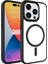 iPhone 15 Pro Max Kılıf Darbe Emici Mıknatıs Magsafe Metal Çerçeve Şeffaf Renkli Kenar Silikon Kapak 1