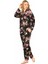 Kadın Viskon Önü Düğmeli Desenli Kışlık Pijama Takımı 3903 - 1 Adet 4