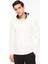 Kapüşon Yaka Düz Kırık Beyaz Erkek Sweatshırt F3WM-SWT140 1
