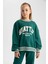 Kız Çocuk Oversize Geniş Kalıp Bisiklet Yaka Baskılı Sweatshirt A5981A823AU 1