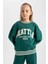 Kız Çocuk Oversize Geniş Kalıp Bisiklet Yaka Baskılı Sweatshirt A5981A823AU 3