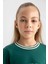 Kız Çocuk Oversize Geniş Kalıp Bisiklet Yaka Baskılı Sweatshirt A5981A823AU 5