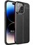 Apple iPhone 15 Pro Max Kılıf Deri Dokulu Silikon Siyah 1