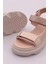 3527 Kadin Leopar Desenli Kalin Taban Sandalet 4