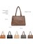CRP-020006-GREY Cezıra Bayanlar Moda Pu Vegan Deri Büyük Moda Omuz Tote Kadınlar Için Alışveriş Bezi Çantası Yumuşak Çantalar Hobos Crossbody (Yurt Dışından) 4