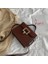 Koyu Kahverengi Kadın Çanta Pu Deri Kadın Küçük Tütsü Rüzgar Zinciri Pastil Omuz Çantası Kilit Kalıplaşmış Kafes Moda Messenger Çanta (Yurt Dışından) 1
