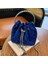Siyah Lüks Kapitone Kadife Çanta Kadın Moda Kadife Omuz Çantası Metal Püskül Zincir Crossbody Çanta Kafes Kristal Kova Kılıfı (Yurt Dışından) 2