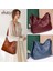 Derin Mavi 2023 Yeni Vintage Kadın Pu Deri Askılı Çanta Lüks Büyük Yumuşak Rahat Hobo Çanta Kadın Basit Gelgit Crossbody Omuz Çantaları (Yurt Dışından) 3