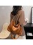Kahverengi 2023 Moda Katı Kadın Çanta Çanta Yüksek Kapasiteli Kadın Zincir Omuz Çantası Pu Deri Crossbody Çanta Hobo Omuz Çantası (Yurt Dışından) 3