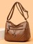 3808-1 Kahverengi Kadın Çantaları Vintage Crossbody Çanta 2022 Büyük Kapasiteli Bez Çantalar Çok Cep Omuz Çantası Kadın Retro Pu Çanta Zarif Paket (Yurt Dışından) 1