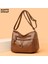 3808-1 Kahverengi Kadın Çantaları Vintage Crossbody Çanta 2022 Büyük Kapasiteli Bez Çantalar Çok Cep Omuz Çantası Kadın Retro Pu Çanta Zarif Paket (Yurt Dışından) 2