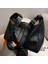 Siyah Moda Kadın Omuz Çantası Katı Pu Deri Crossbody Çanta Yüksek Kapasiteli Yumuşak Deri Messenger Çanta Kadın Çanta Çanta (Yurt Dışından) 4