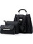 Siyah 3 Parçalı Set Kompozit Çanta Yüksek Kaliteli Pu Deri Kadın Çanta Bayanlar Moda Küçük Omuz Crossbody Çanta Ana Kesesi E268 (Yurt Dışından) 1