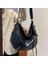 Siyah Siyah Büyük Kapasiteli Omuz Çantası Kadın Deri Çanta Moda Yumuşak Seyahat Çantası Kadın Crossbody Çanta Vintage Kadın Çantaları Sac (Yurt Dışından) 2