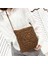Kahve 2021 Yaz Saman Crossbody Kadın Kızlar Çiçek Tığ Işi Örgülü Omuz Çantaları Rattan Plaj Çantası Seyahat Alışveriş Çantası Oymak (Yurt Dışından) 1