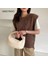 Floresan Sarı Yeni Moda El Yapımı Lüks Dokuma Çanta Yeşil Deri Omuz Çantası Bayanlar Messenger Hobo Pu Nodüler Kolu Rahat Küçük Çanta (Yurt Dışından) 4