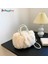 Bej Moda Kadın Peluş Omuz Çantaları Taşınabilir Küçük Sevimli Düz Renk Crossbody Çanta Kadın Kış Yumuşak Kabarık Kürk Dokuma Saplı Çanta (Yurt Dışından) 5