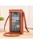 Kahverengi Yeni Bayanlar Dokunmatik Ekranlı Cep Telefonu Çantaları Kadın Çok Fonksiyonlu Anti-Hırsızlık Crossbody Çanta Kadın Deri Tek Omuz Cüzdanı (Yurt Dışından) 1