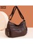 Koyu Kahverengi Kadın Çantası Yeni Orta Yaşlı Anne Çantası Çok Cepli Pratik Çanta Vintage Omuz Hobos 2023 Trend Crossbody Messenger Çanta (Yurt Dışından) 2