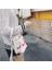 Beyaz Flamingo Nakış Tasarım Güzel Pembe Kova Çanta Küçük Pu Deri Kadın Omuz Çantası Sevimli Kız Crossbody Çanta Günlük Çanta (Yurt Dışından) 1