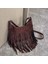 Kahve Kadın Vintage Püskül Süet Omuz Bayanlar Için Crossbody Çanta Pu Deri Koltukaltı Hobos Çanta Büyük Kapasiteli Tasarım Çanta Çanta (Yurt Dışından) 1