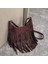 Kahve Kadın Vintage Püskül Süet Omuz Bayanlar Için Crossbody Çanta Pu Deri Koltukaltı Hobos Çanta Büyük Kapasiteli Tasarım Çanta Çanta (Yurt Dışından) 4