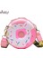 Mavi (S) Karikatür Donut Şekli Omuz Çantası Sevimli Deri Crossbody Çanta Kızlar Güzel Yuvarlak Çanta Uzun Askılı Messenger Çanta Küçük Harajuku Q5 (Yurt Dışından) 2