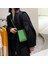 Yeşil Omuz Çantası Kız Çocuk Çantası Mona Küçük Kare Omuz Çantası Deri Dokuma Kemer Crossbody Çanta Moda Eğimli Telefon Kılıfı Vintage Messenger Paketi (Yurt Dışından) 3