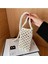 Bej Kadın Moda Küçük Crossbody Telefon Çantası Düz Renk Hollow-Out Dokuma Tığ Hafif Örgülü Omuz Çantası (Yurt Dışından) 3