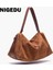 Haki Marka Tasarım Suni Süet Kadın Messenger Crossbody Çanta Geniş Askı Omuz Çantası Bayan Çanta Için Büyük Kapasiteli Bolsos Kılıf Kahverengi (Yurt Dışından) 2