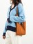 Büyük Mabula Saf Renk Pamuk Örgü Omuz Çantası Kadınlar Için Çıkarılabilir Deri Kayış Hobo Crossbody Çanta Kış Şık Tote Çanta (Yurt Dışından) 5