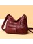 Mor Kadın Çantaları Omuz Çantası Yıkanmış Deri Çantalar Vintage Omuz Crossbody Yeni Trend Klasik Messenger Paketi Kahverengi Retro Hobos (Yurt Dışından) 2