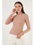 Fitilli Esnek Slim Fit Yarım Balıkçı Yaka Kazak Bayan Kazak 5865344 2