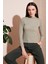 Fitilli Esnek Slim Fit Yarım Balıkçı Yaka Kazak Bayan Kazak 5865344 1
