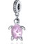 Murano Camı Pembe Deniz Kaplumbağası Sallantılı Charm 4