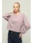 Kadın V Yaka Uzun Kol Oversize Özel Kumaş Bluz 2