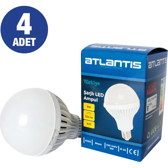 Atlantis 9W Şarjlı LED Ampul