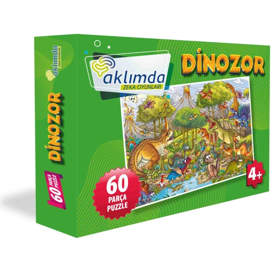 Aklımda Zeka Oyunları 60 Parça Puzzle -Dinozor