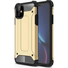 Caseart Apple iPhone 11 Kapak Çift Katmanlı Zırh Tank Kılıf Gold