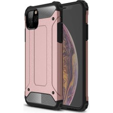 Caseart Apple iPhone 11 Pro Kapak Çift Katmanlı Zırh Tank Kılıf Rose Gold